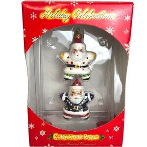 Christopher Radko Retired Target Exclusive Double Santa Christmas‎ Ornaments New
